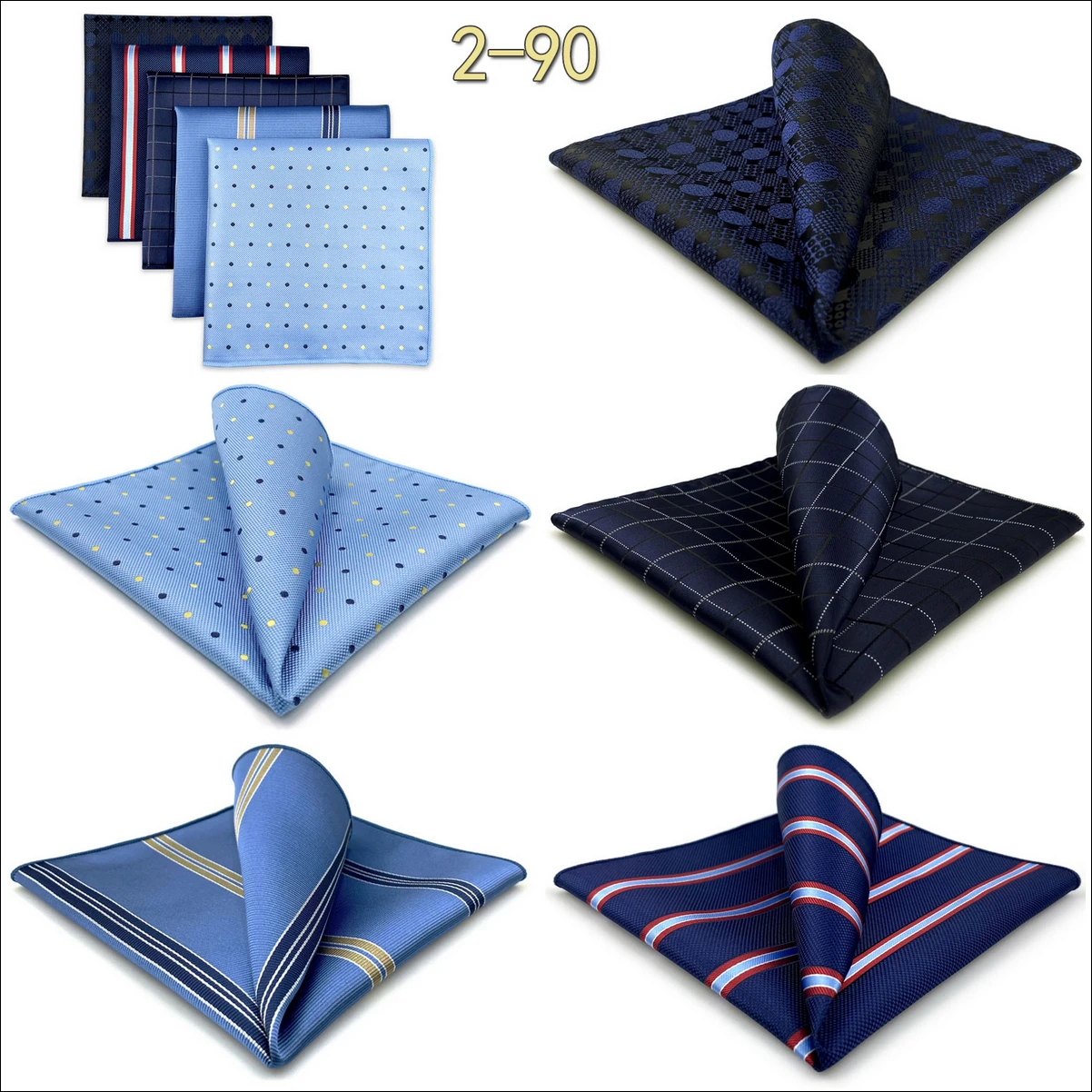 5 Pieces Classic Mens Pocket Square Set Handkerchief Assorted Suit Hanky Multi Designs Business Wedding Formal Gift Dropshipping