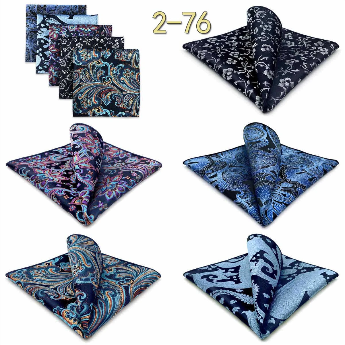 5 Pieces Classic Mens Pocket Square Set Handkerchief Assorted Suit Hanky Multi Designs Business Wedding Formal Gift Dropshipping