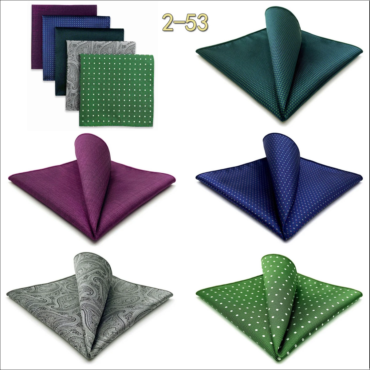 5 Pieces Classic Mens Pocket Square Set Handkerchief Assorted Suit Hanky Multi Designs Business Wedding Formal Gift Dropshipping