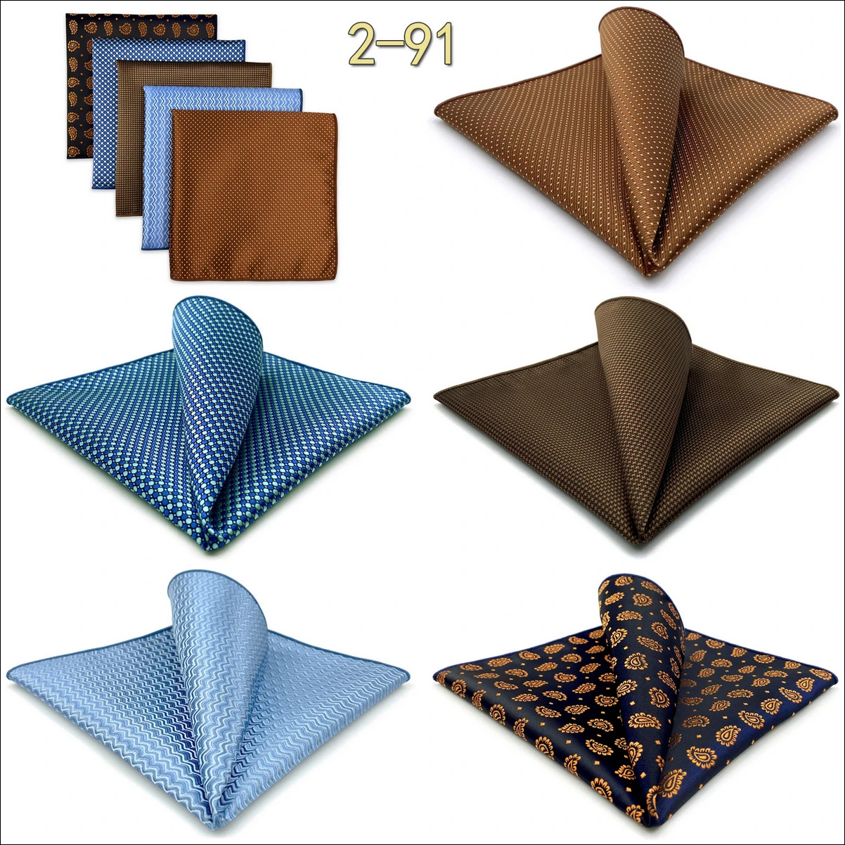 5 Pieces Classic Mens Pocket Square Set Handkerchief Assorted Suit Hanky Multi Designs Business Wedding Formal Gift Dropshipping