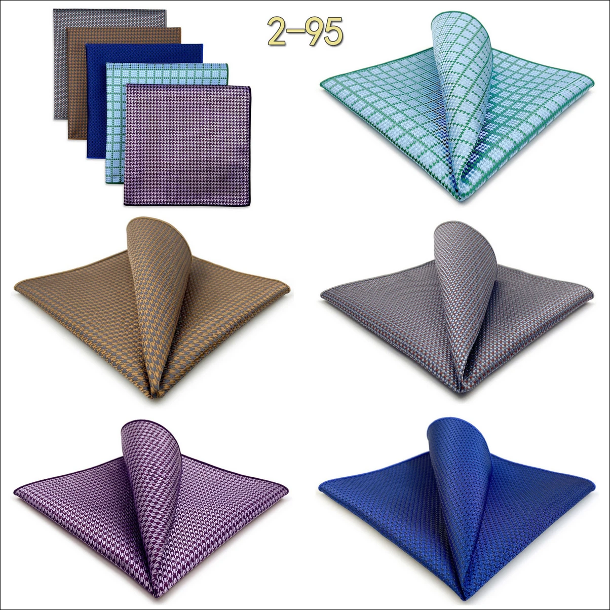 5 Pieces Classic Mens Pocket Square Set Handkerchief Assorted Suit Hanky Multi Designs Business Wedding Formal Gift Dropshipping