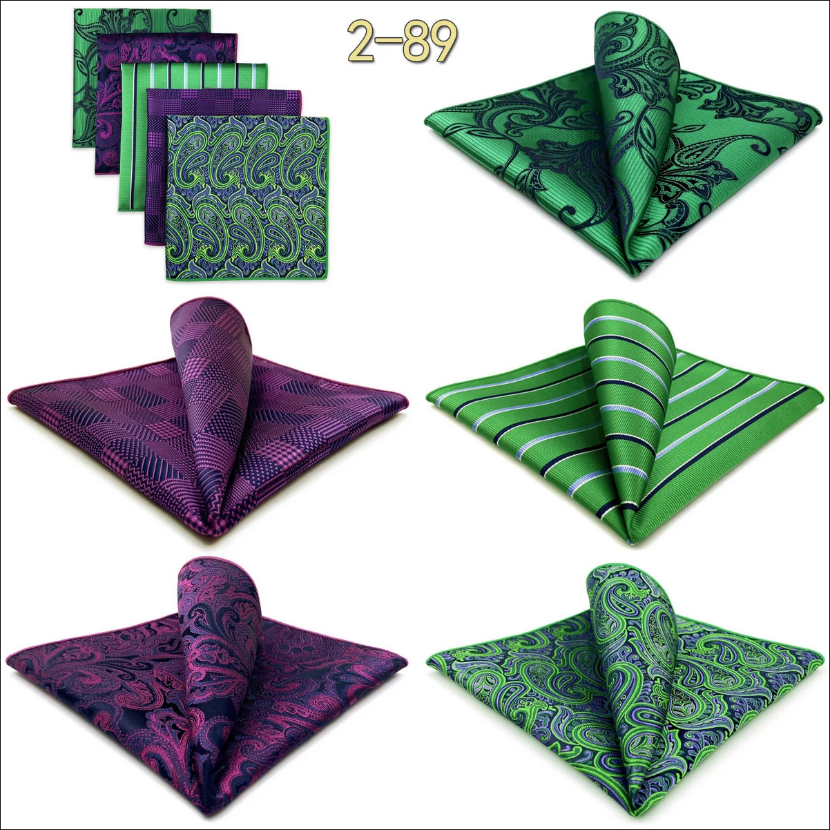 5 Pieces Classic Mens Pocket Square Set Handkerchief Assorted Suit Hanky Multi Designs Business Wedding Formal Gift Dropshipping