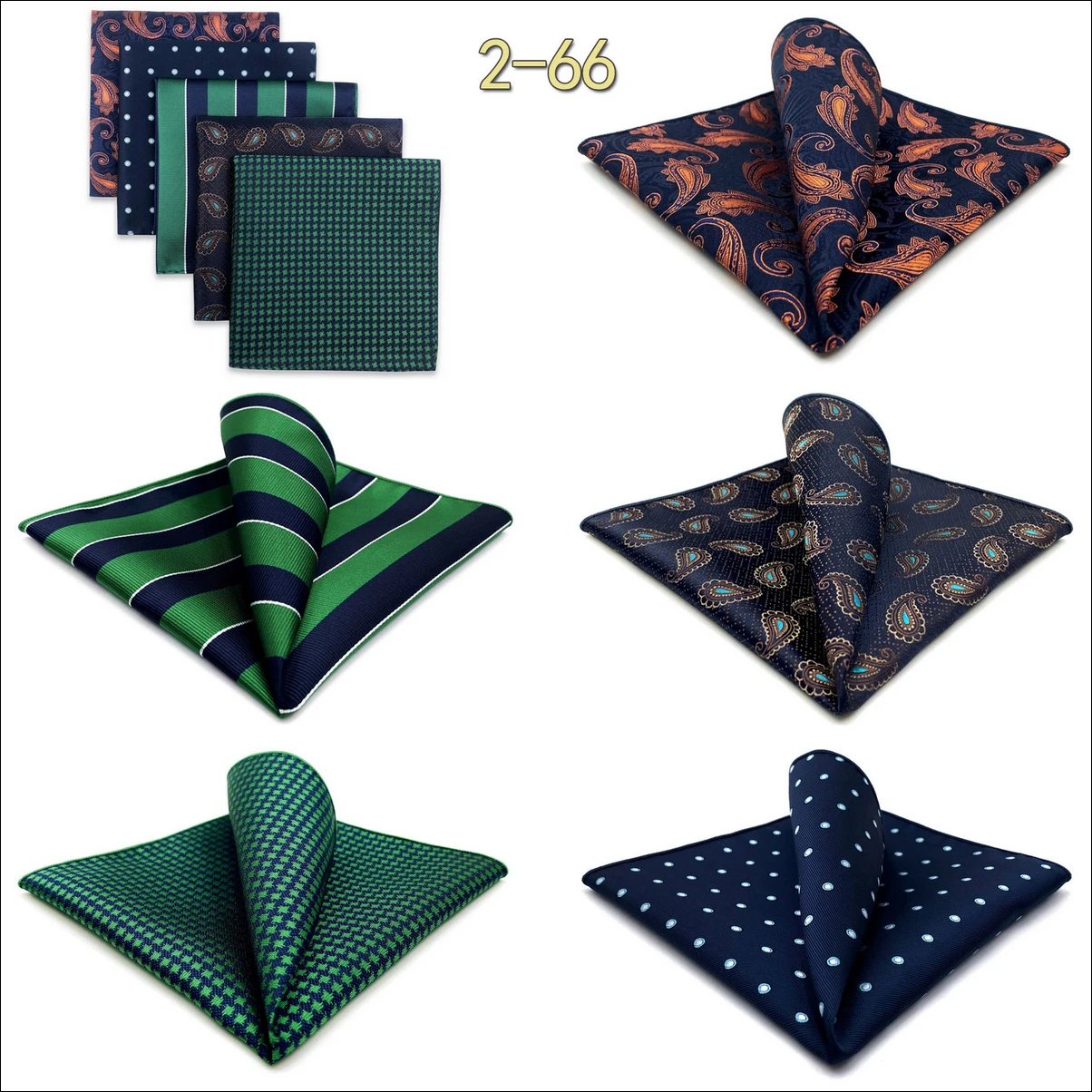 5 Pieces Classic Mens Pocket Square Set Handkerchief Assorted Suit Hanky Multi Designs Business Wedding Formal Gift Dropshipping