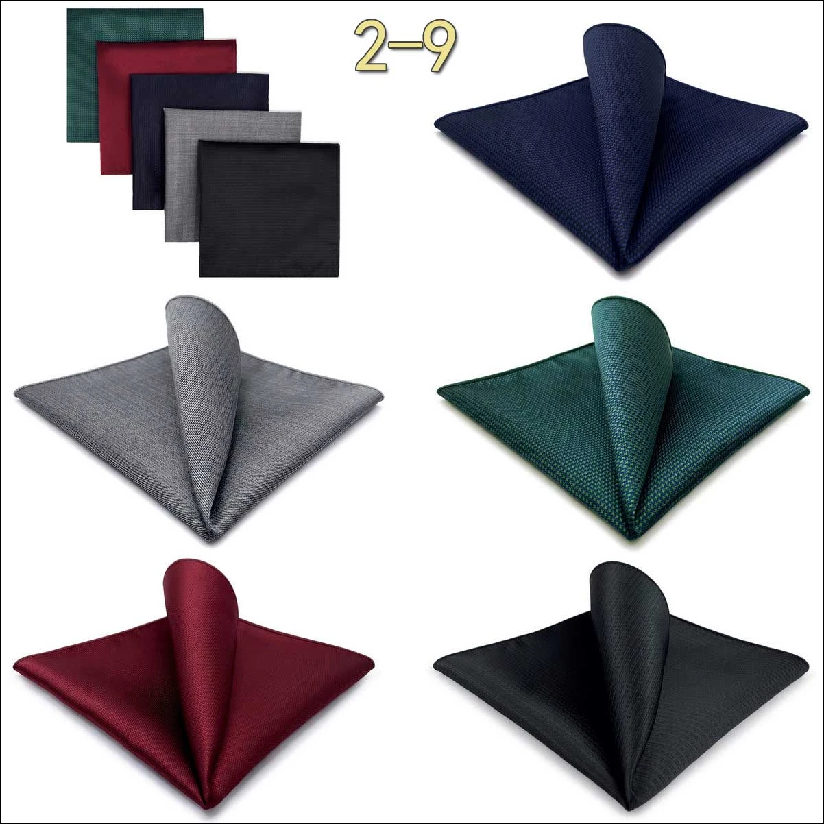 5 Pieces Classic Mens Pocket Square Set Handkerchief Assorted Suit Hanky Multi Designs Business Wedding Formal Gift Dropshipping