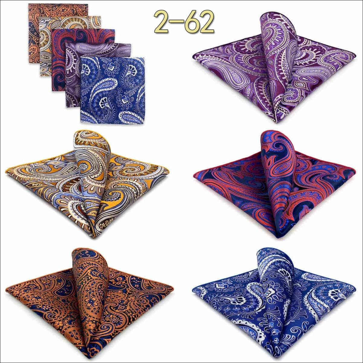 5 Pieces Classic Mens Pocket Square Set Handkerchief Assorted Suit Hanky Multi Designs Business Wedding Formal Gift Dropshipping