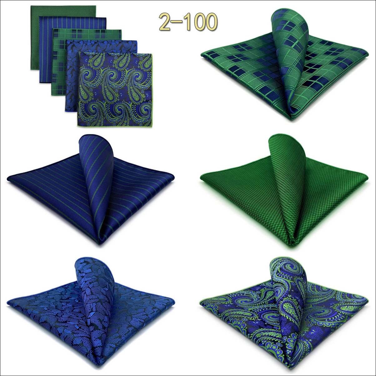 5 Pieces Classic Mens Pocket Square Set Handkerchief Assorted Suit Hanky Multi Designs Business Wedding Formal Gift Dropshipping