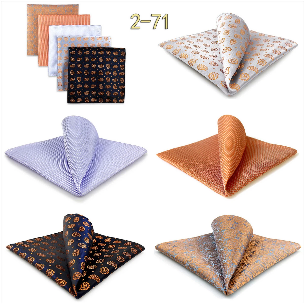 5 Pieces Classic Mens Pocket Square Set Handkerchief Assorted Suit Hanky Multi Designs Business Wedding Formal Gift Dropshipping