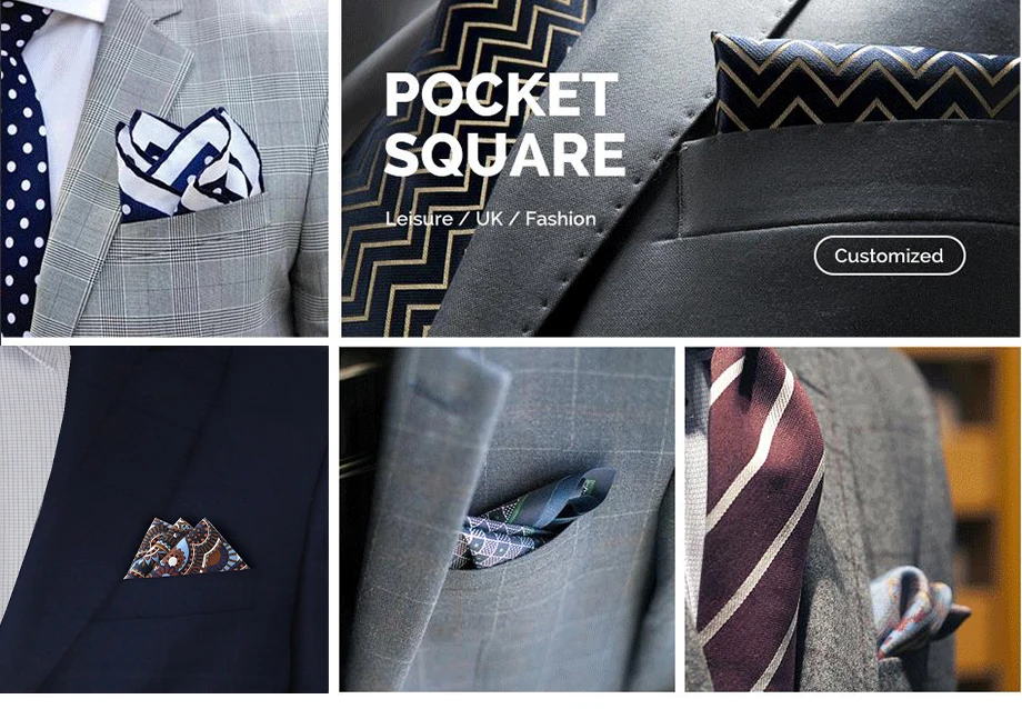 Tailor Smith Mens Pocket Squares Vintage Printed Checked Paisley Suit Handkerchiefs Luxury Men Hanky Accessories for gift