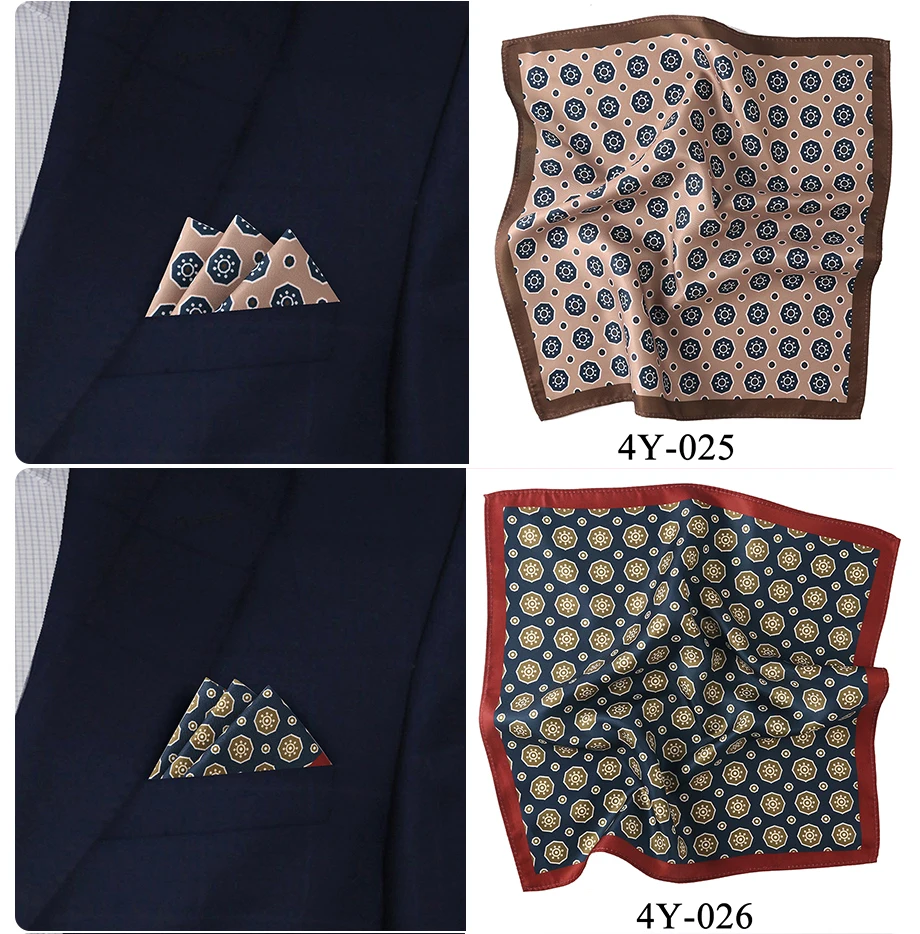 Tailor Smith Mens Pocket Squares Vintage Printed Checked Paisley Suit Handkerchiefs Luxury Men Hanky Accessories for gift