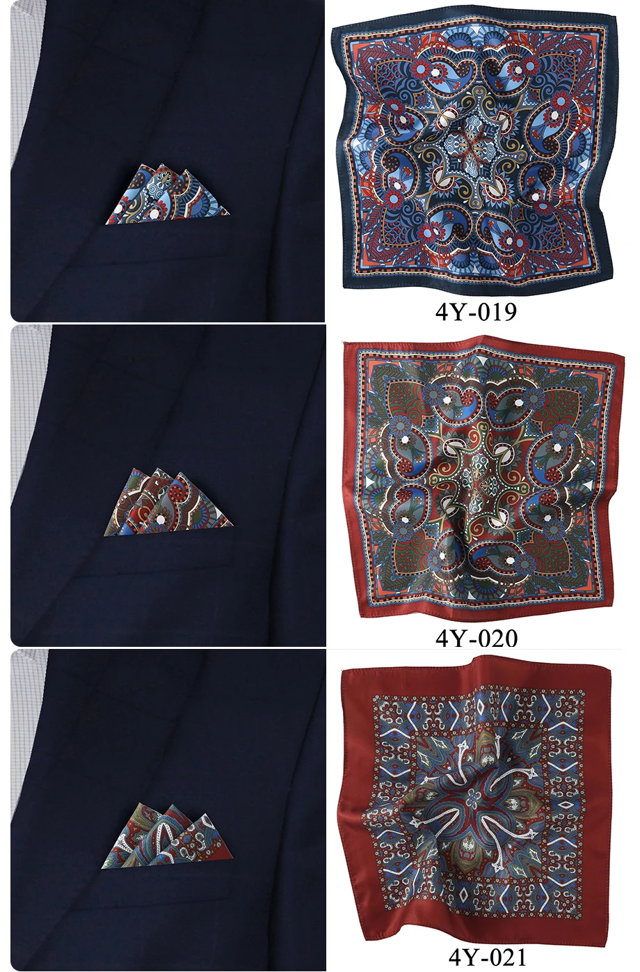 Tailor Smith Mens Pocket Squares Vintage Printed Checked Paisley Suit Handkerchiefs Luxury Men Hanky Accessories for gift
