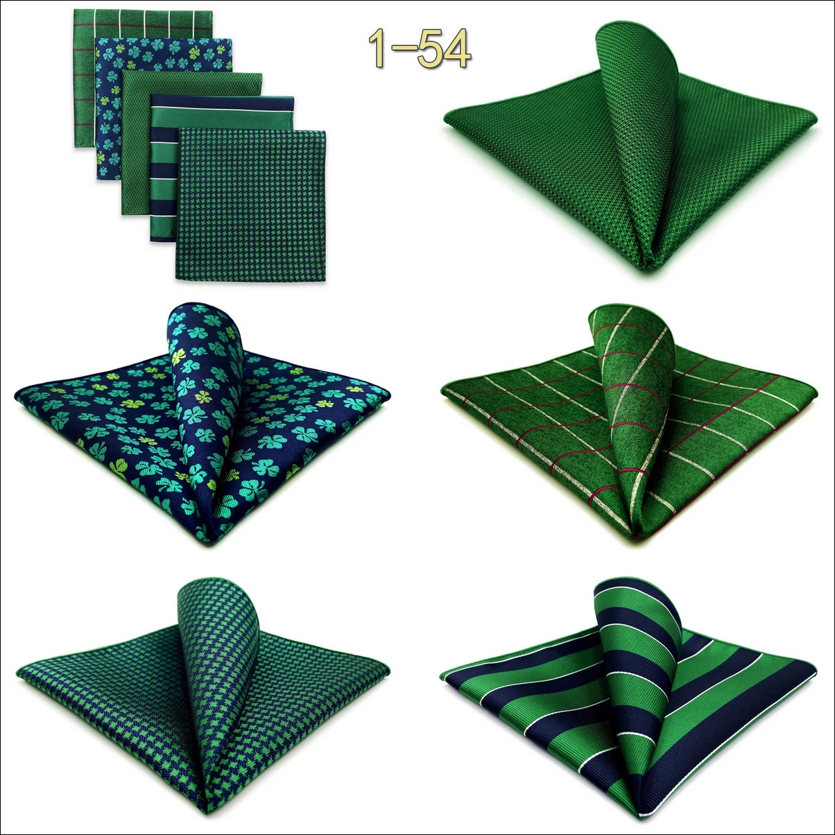 5 Pack Set Mens Pocket Square Handkerchief Multiple Designs Paisley Floral Solid Color Suit Towel Hanky Gentlemen Party Prom