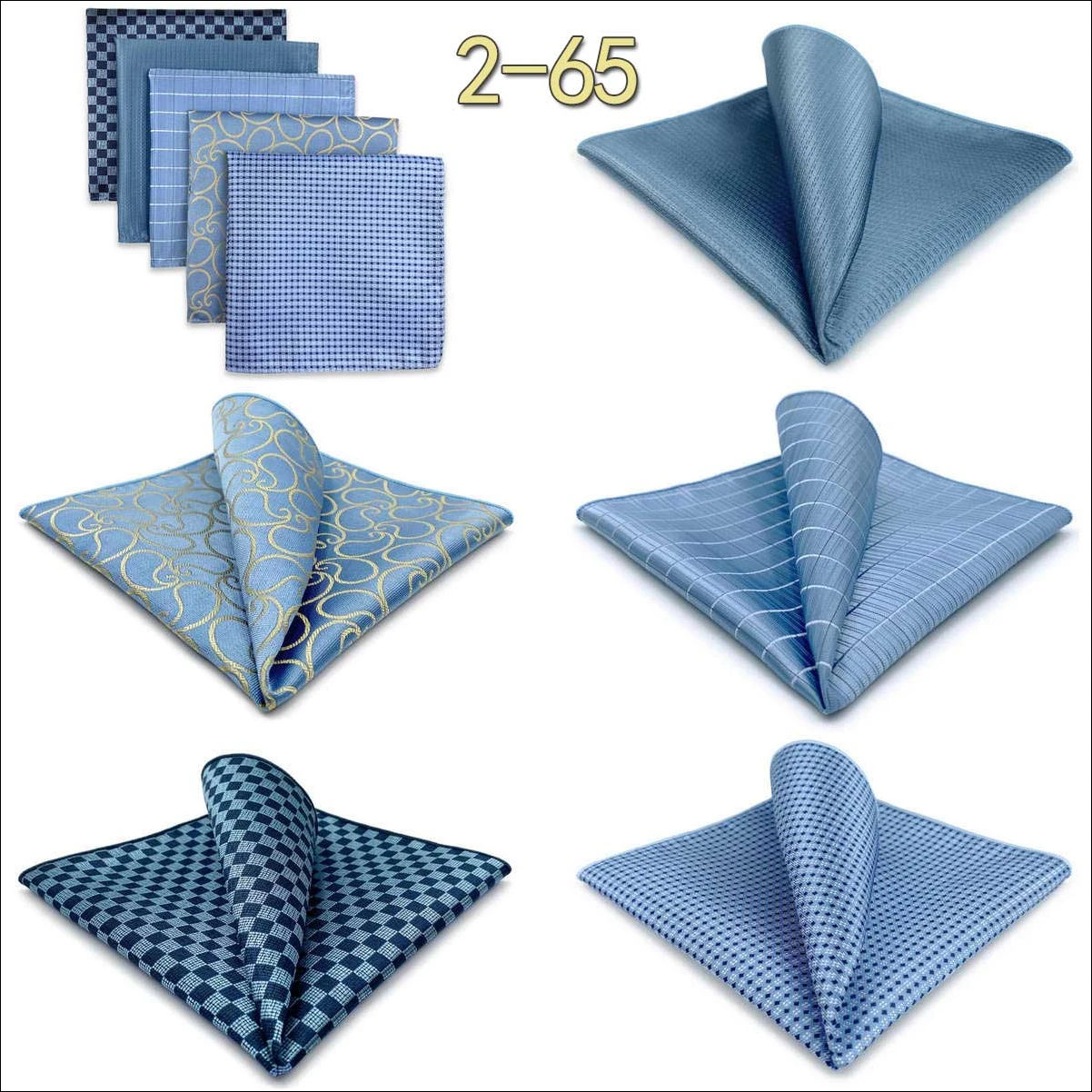 5 Pack Set Mens Pocket Square Handkerchief Multiple Designs Paisley Floral Solid Color Suit Towel Hanky Gentlemen Party Prom