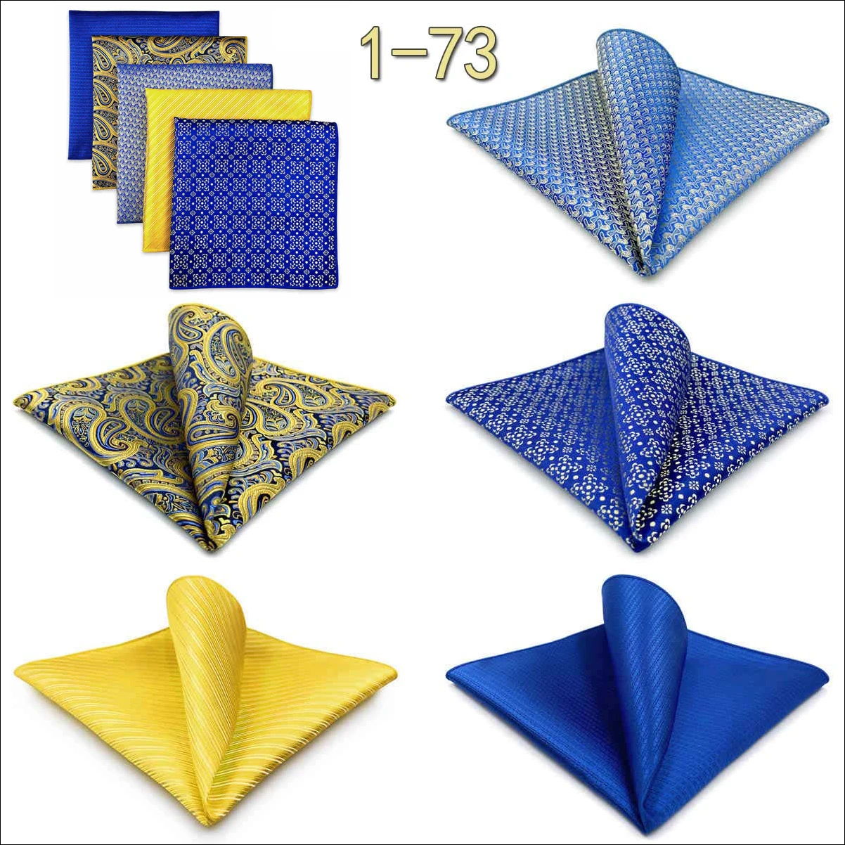 5 Pack Set Mens Pocket Square Handkerchief Multiple Designs Paisley Floral Solid Color Suit Towel Hanky Gentlemen Party Prom