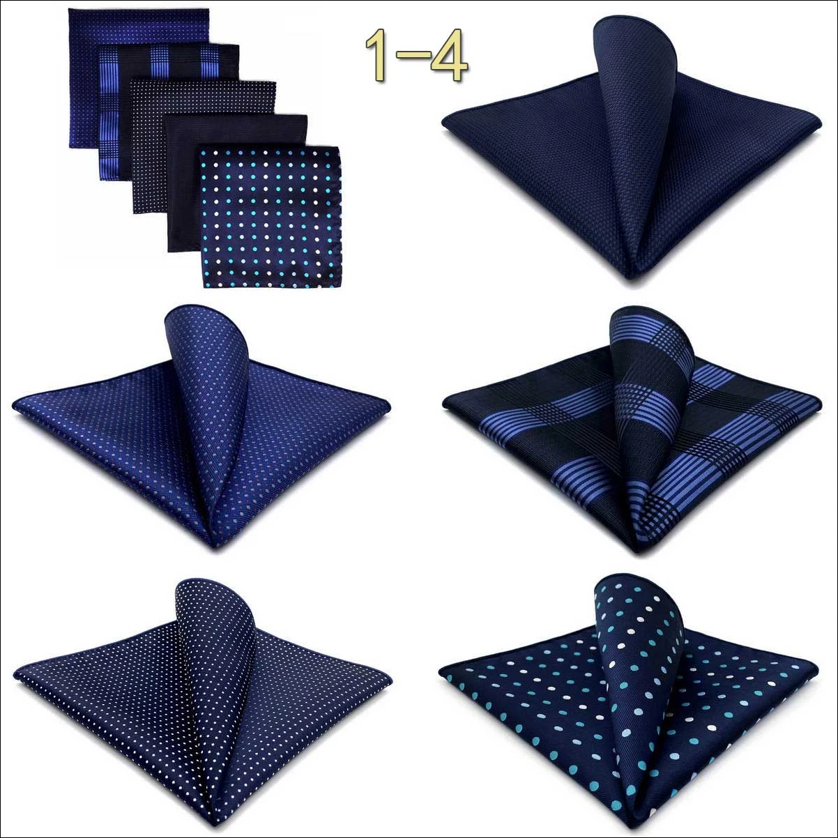 5 Pack Set Mens Pocket Square Handkerchief Multiple Designs Paisley Floral Solid Color Suit Towel Hanky Gentlemen Party Prom