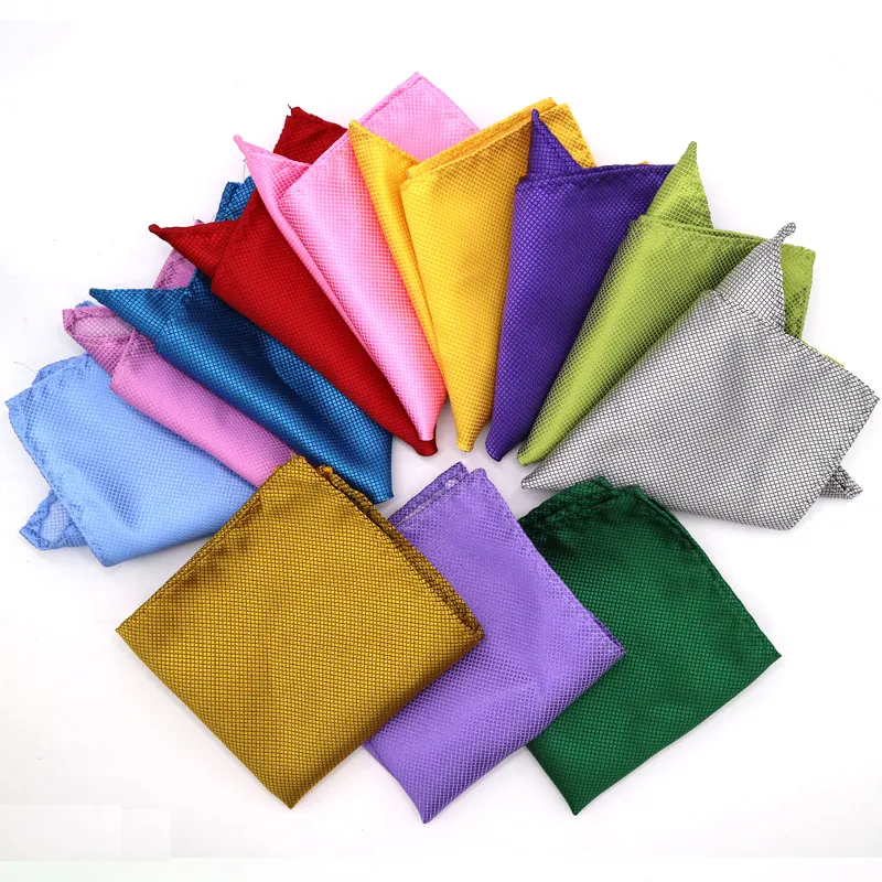 Mixed 26pcs/ Lot Luxury Men's Handkerchief Solid Color Hankies Hanky Business Pocket Square Chest Towel