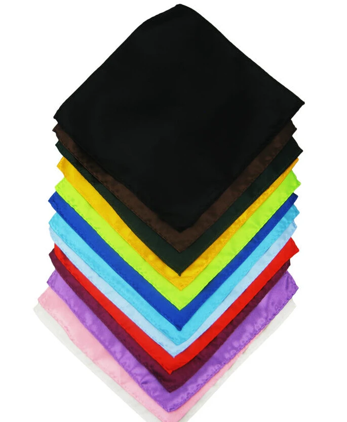 Mixed 26pcs/ Lot Luxury Men's Handkerchief Solid Color Hankies Hanky Business Pocket Square Chest Towel