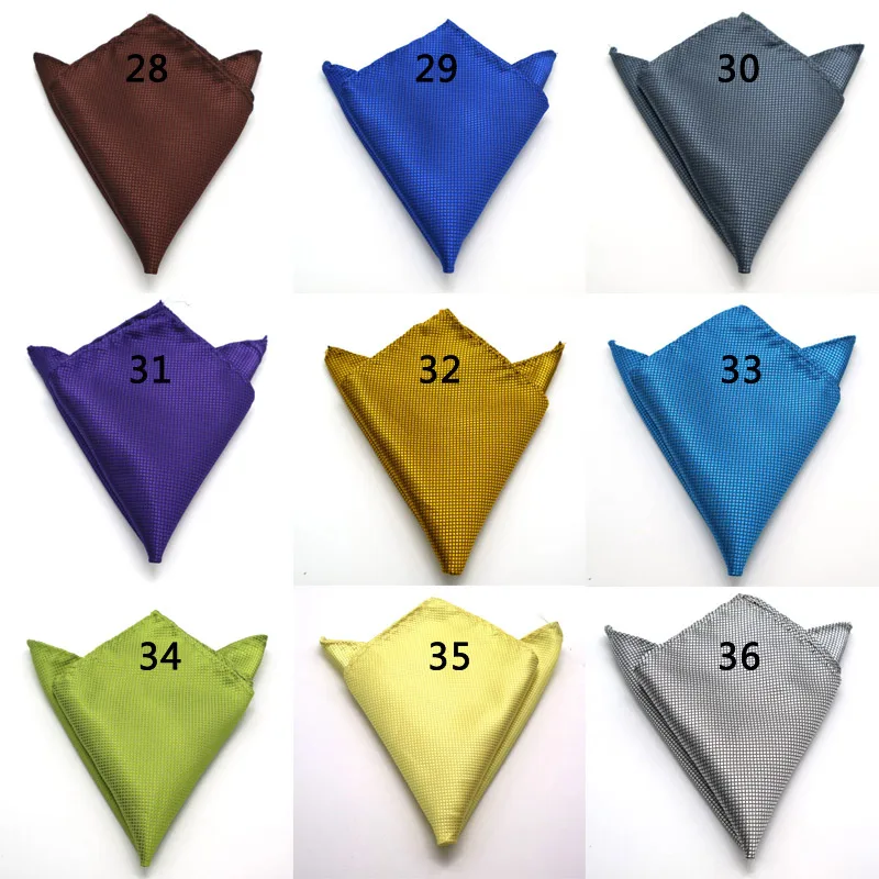 Mixed 26pcs/ Lot Luxury Men's Handkerchief Solid Color Hankies Hanky Business Pocket Square Chest Towel