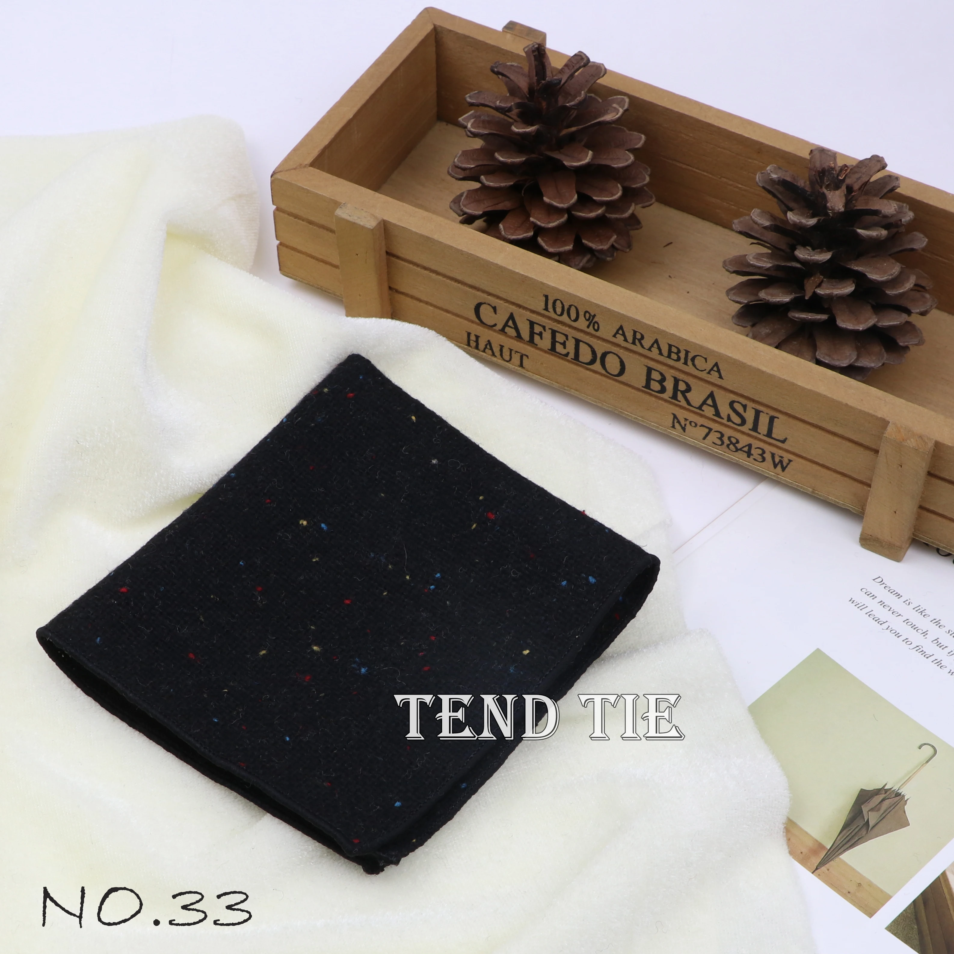 Men's and Women's Sunshine Style Wool Pocket Square Color Handkerchief Leisure Scarf 23cm