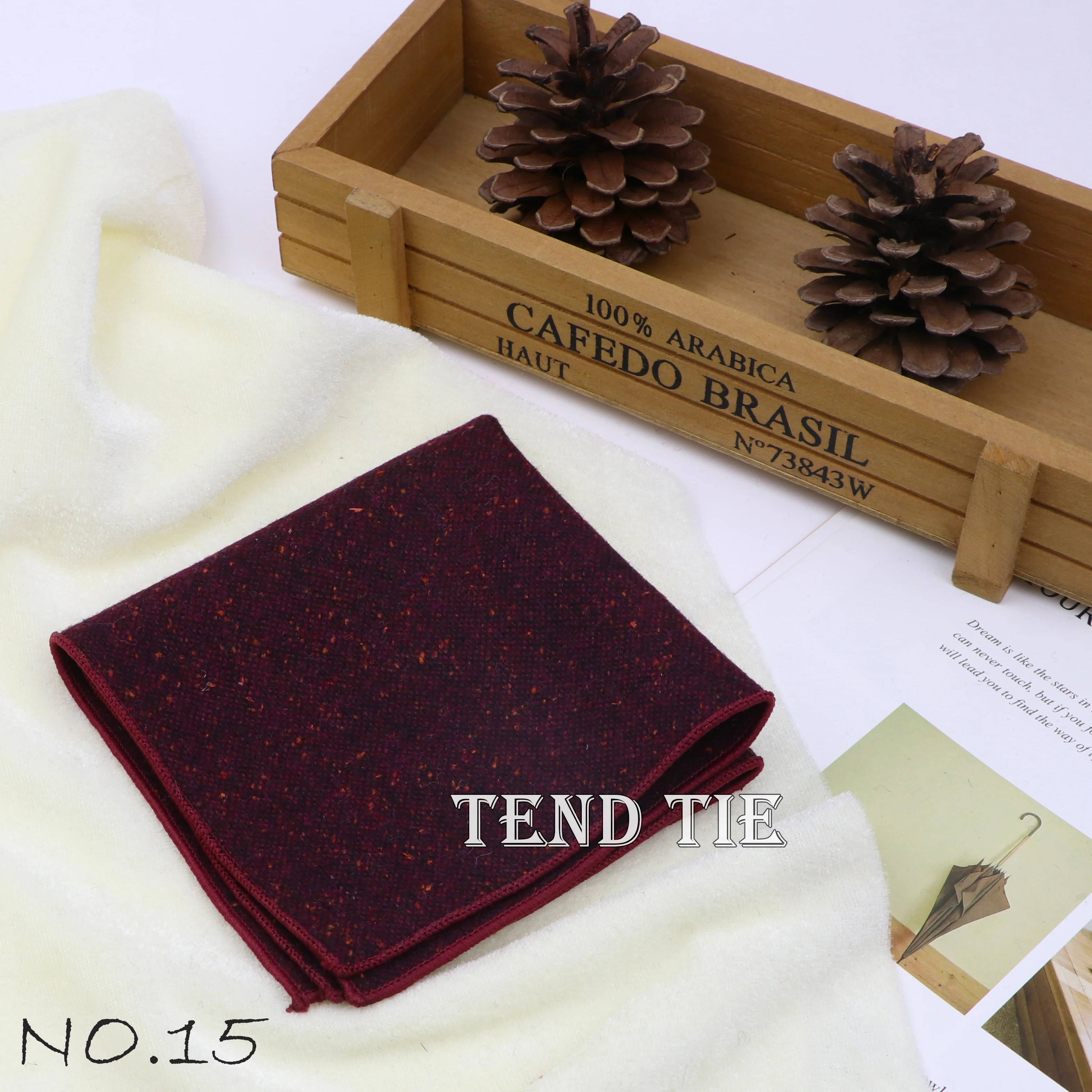 Men's and Women's Sunshine Style Wool Pocket Square Color Handkerchief Leisure Scarf 23cm
