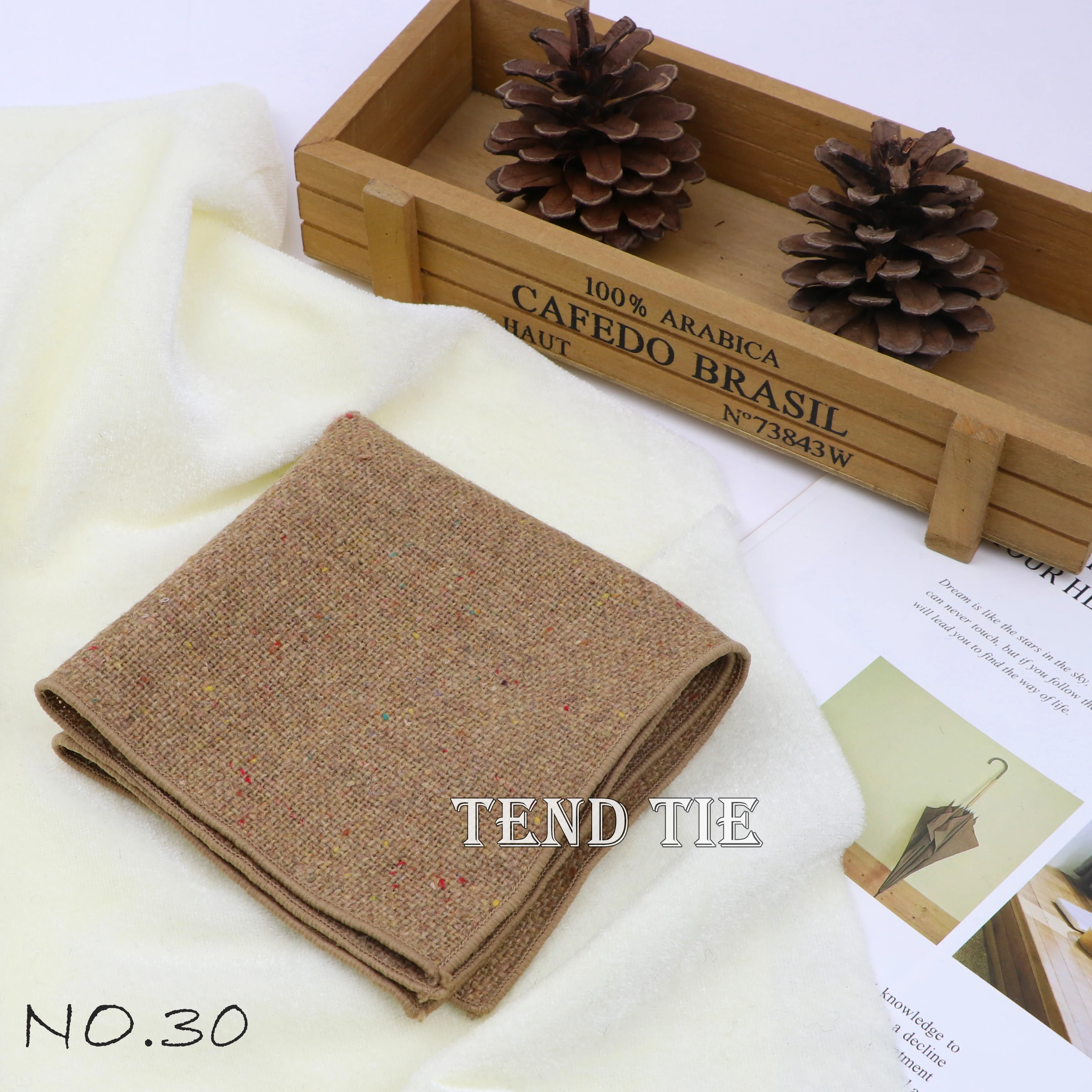 Men's and Women's Sunshine Style Wool Pocket Square Color Handkerchief Leisure Scarf 23cm