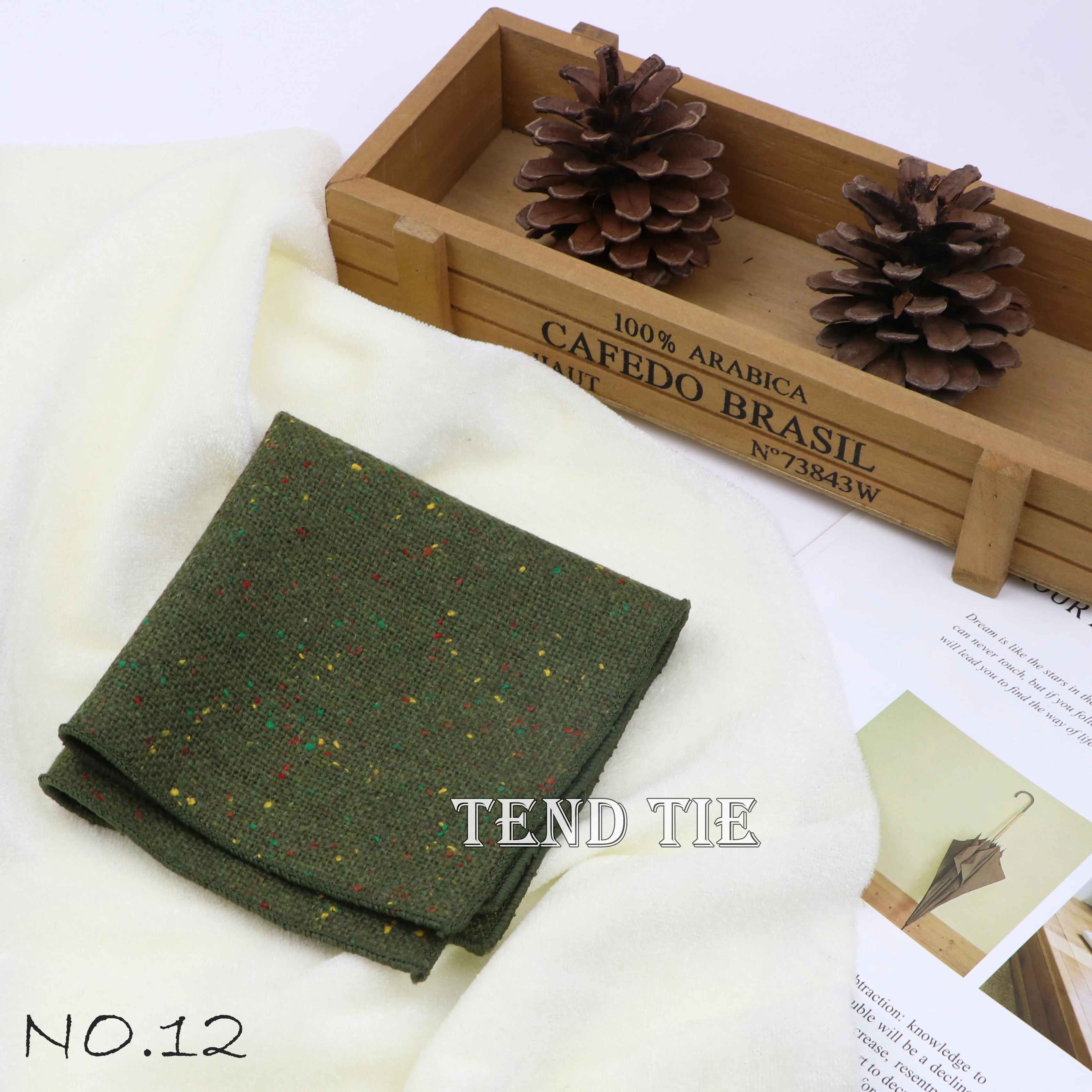 Men's and Women's Sunshine Style Wool Pocket Square Color Handkerchief Leisure Scarf 23cm