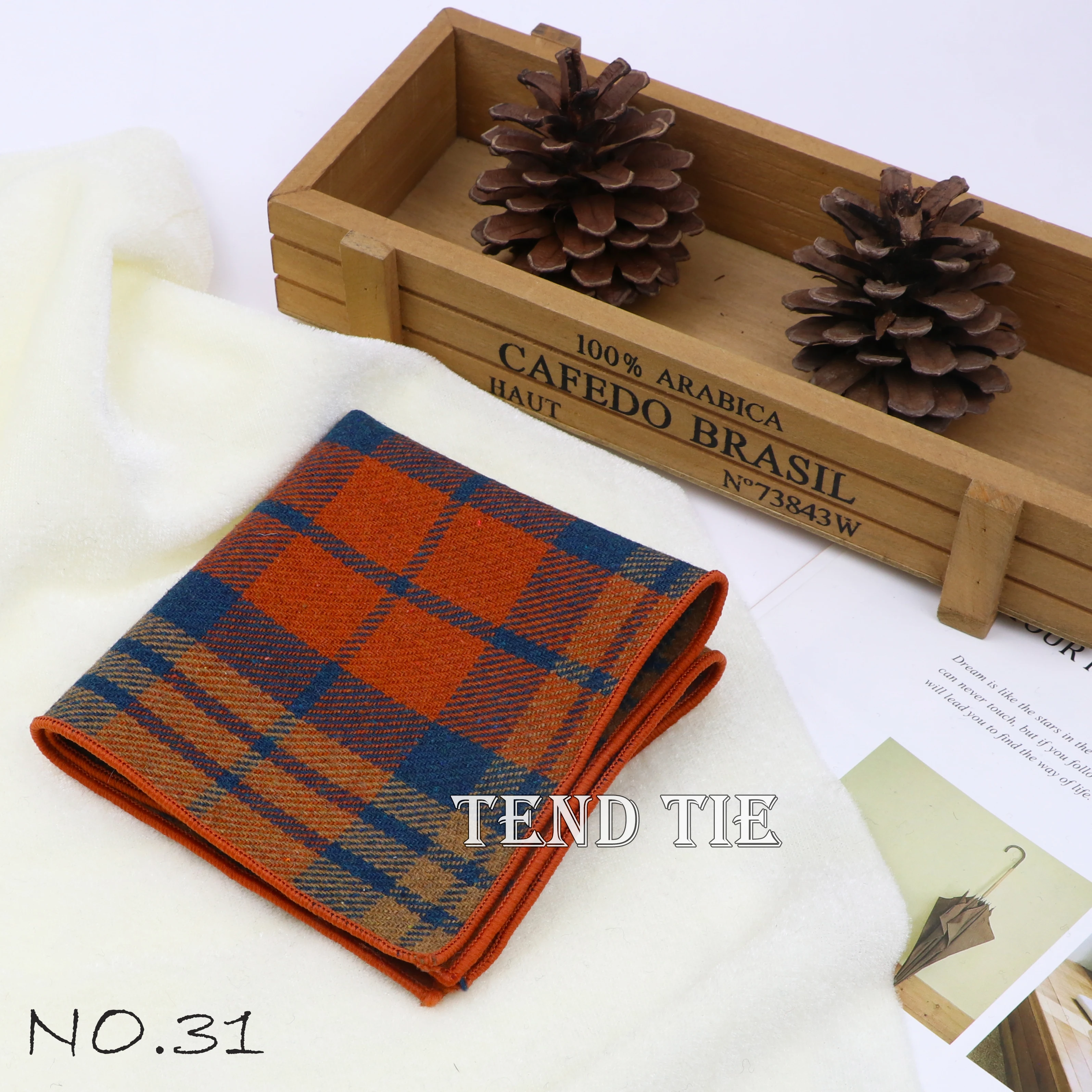 Men's and Women's Sunshine Style Wool Pocket Square Color Handkerchief Leisure Scarf 23cm