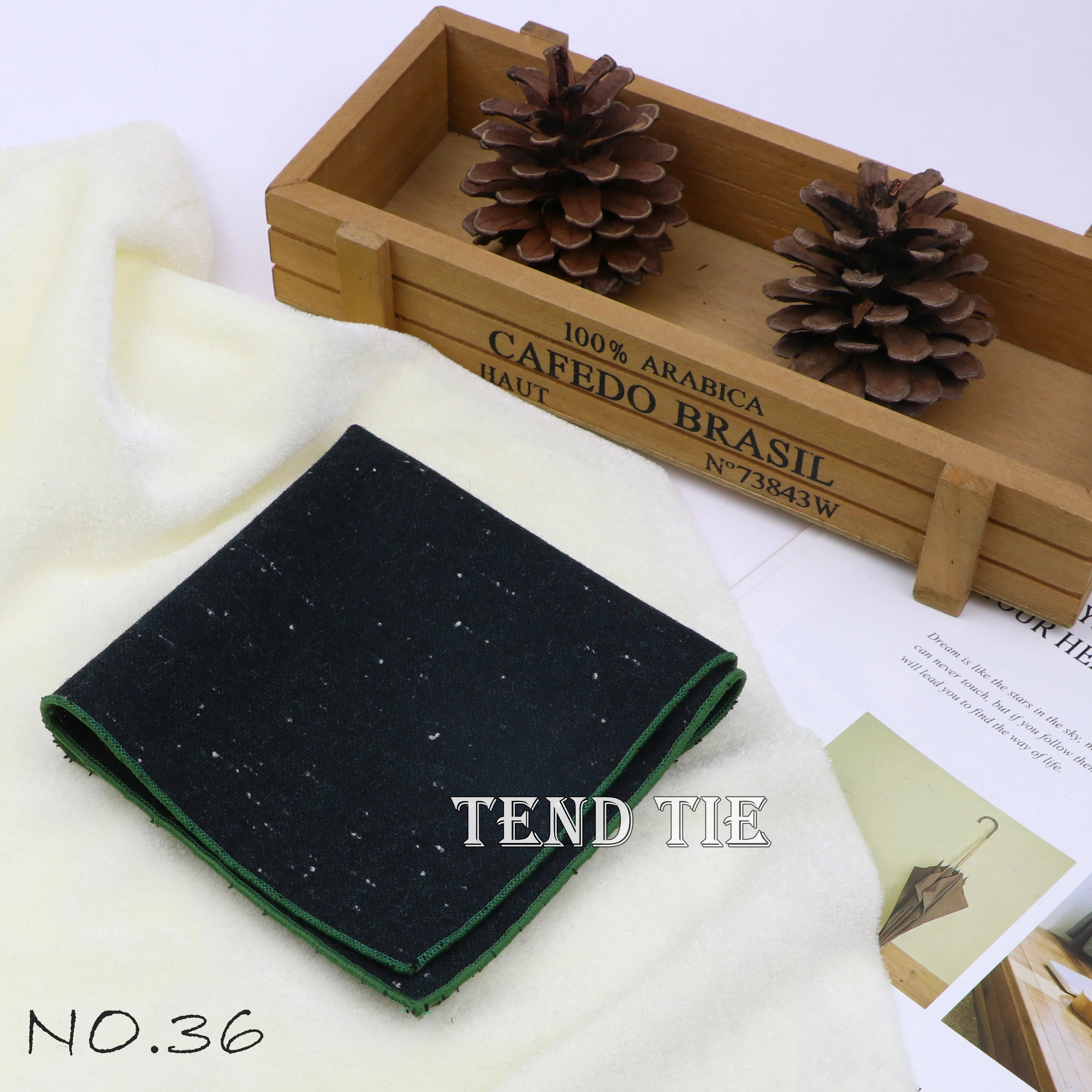 Men's and Women's Sunshine Style Wool Pocket Square Color Handkerchief Leisure Scarf 23cm