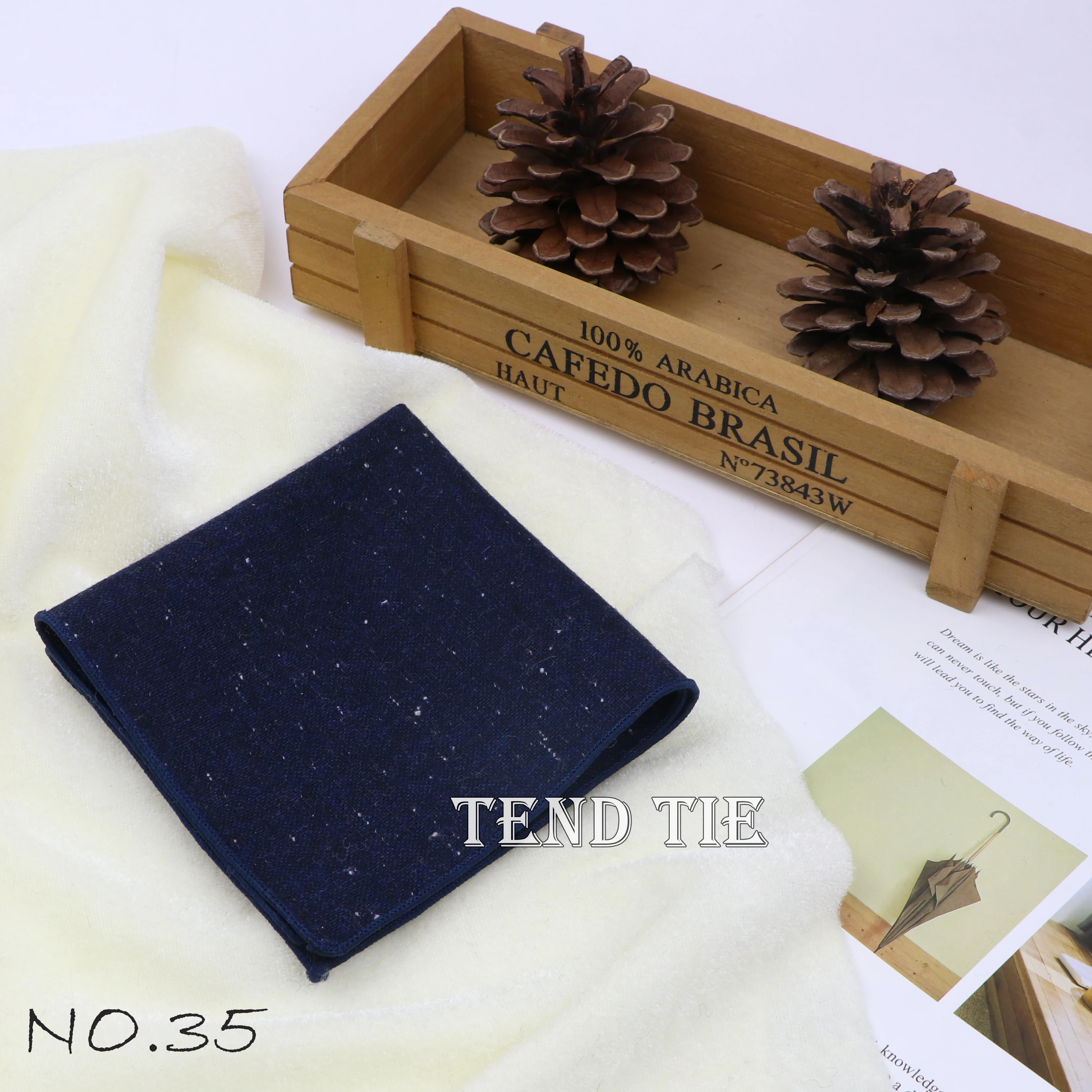 Men's and Women's Sunshine Style Wool Pocket Square Color Handkerchief Leisure Scarf 23cm