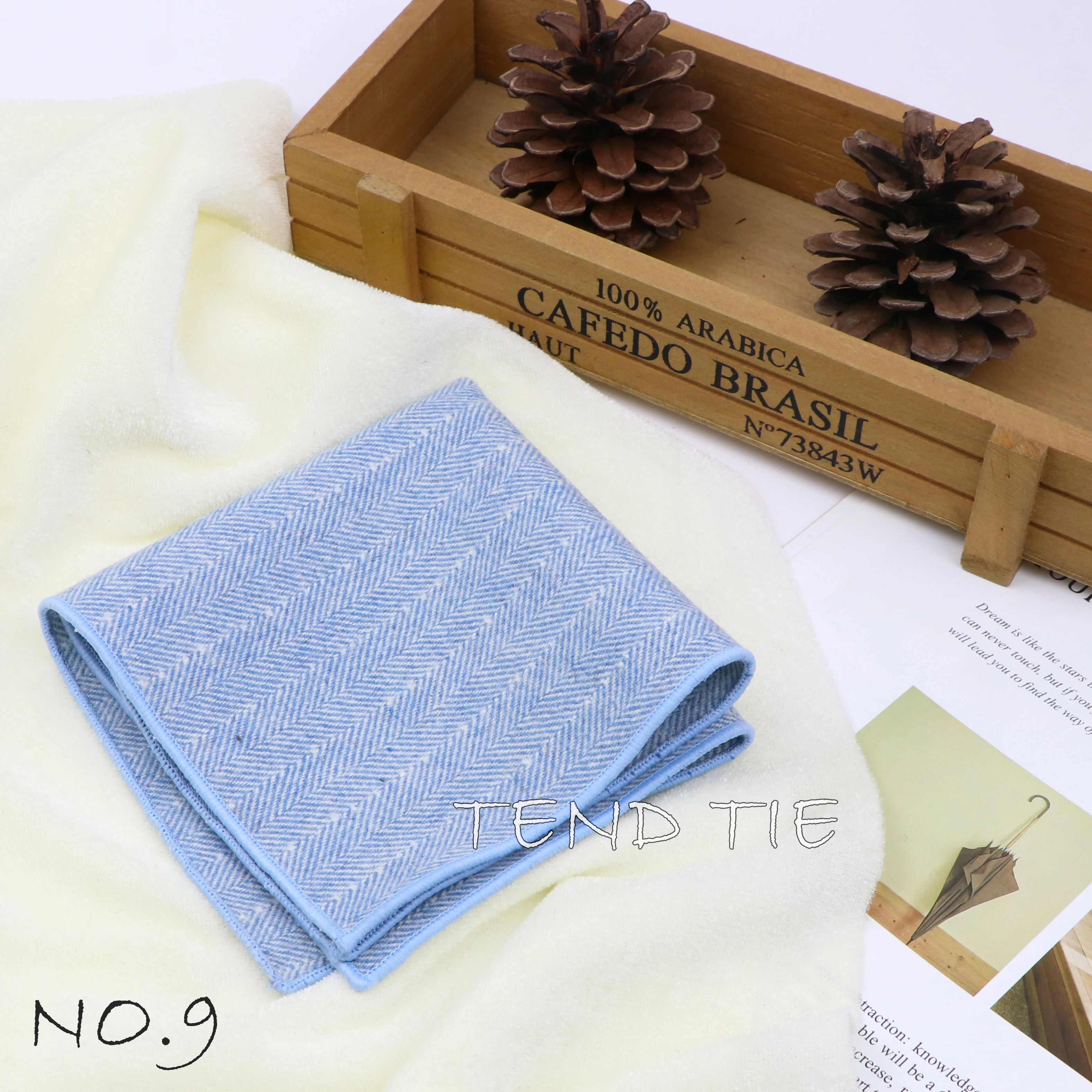 Men's and Women's Sunshine Style Wool Pocket Square Color Handkerchief Leisure Scarf 23cm