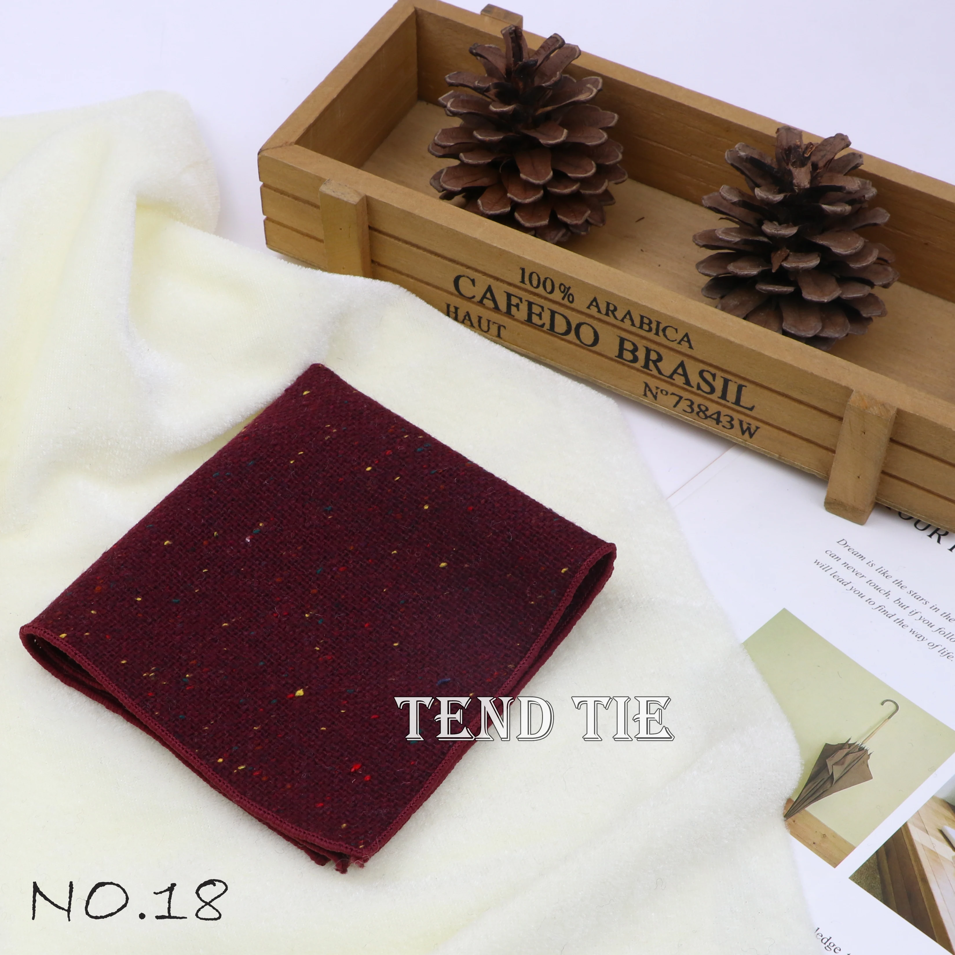 Men's and Women's Sunshine Style Wool Pocket Square Color Handkerchief Leisure Scarf 23cm