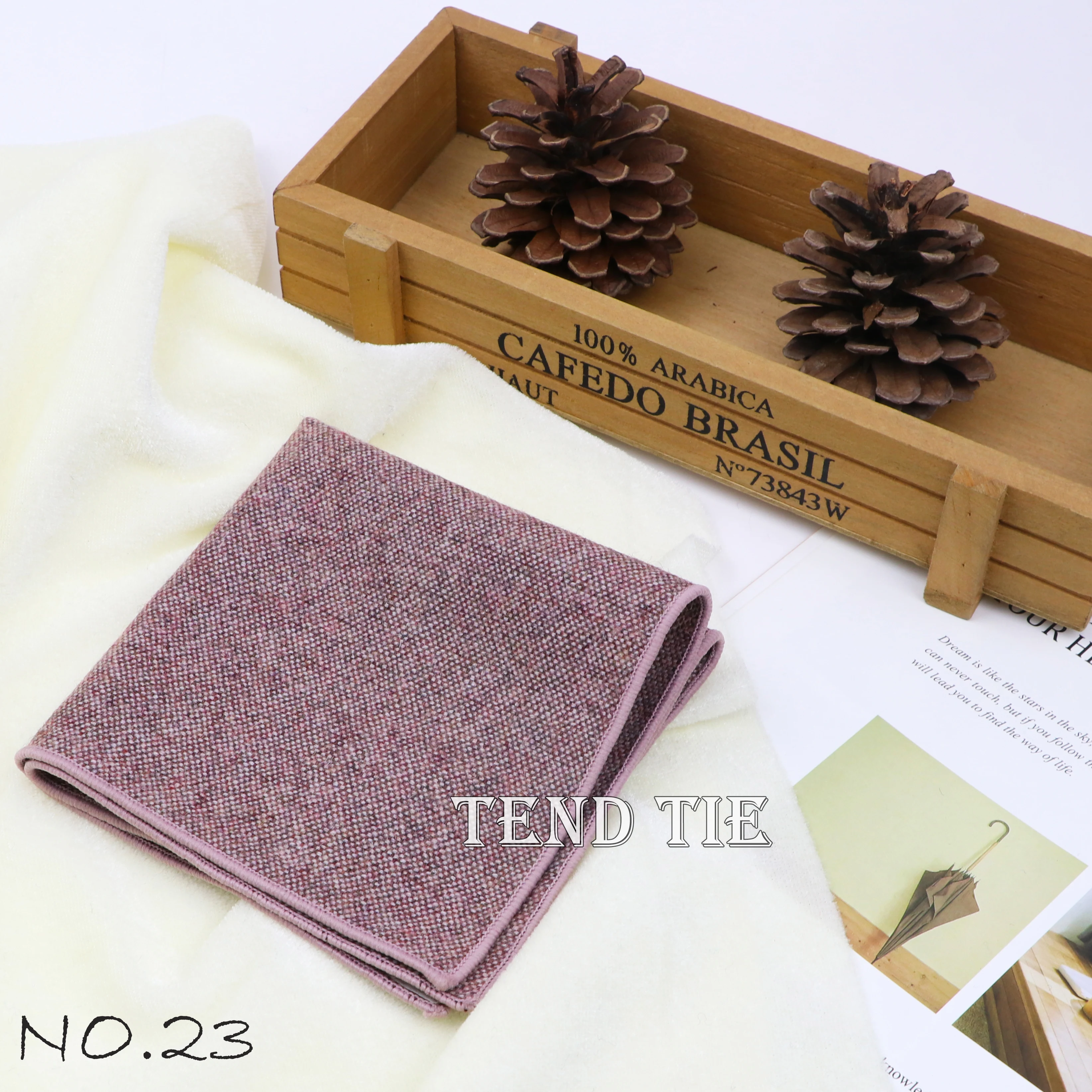 Men's and Women's Sunshine Style Wool Pocket Square Color Handkerchief Leisure Scarf 23cm