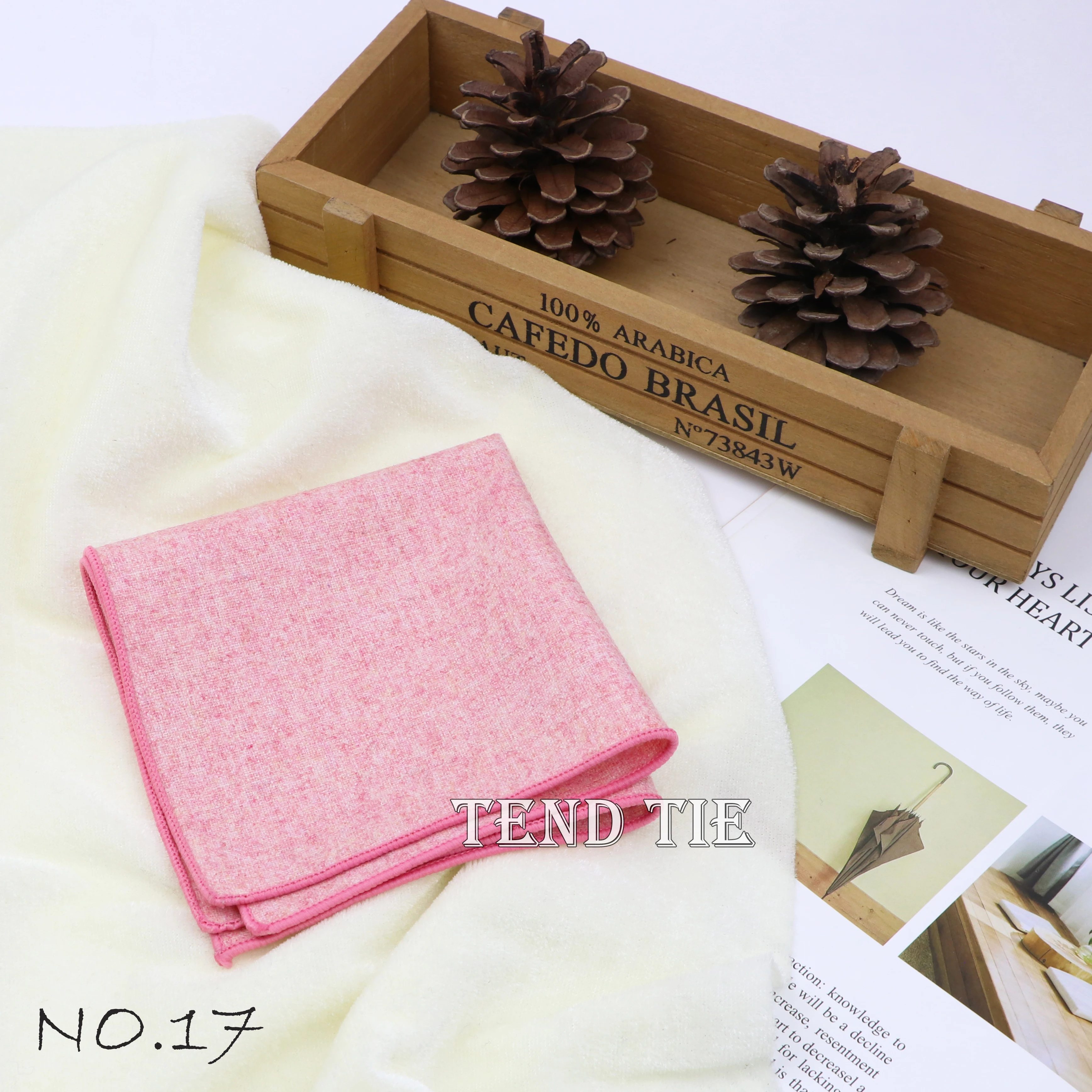 Men's and Women's Sunshine Style Wool Pocket Square Color Handkerchief Leisure Scarf 23cm