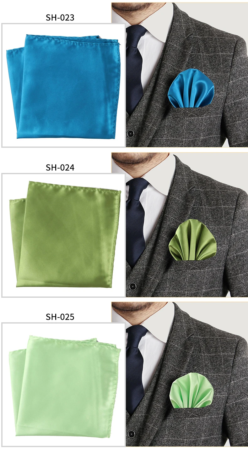 Tailor Smith 30x30cm Solid Colors Hankerchief Pocket Squares 31Colors Luxury Mens Silk Touch Soft Hankies Chest Towel