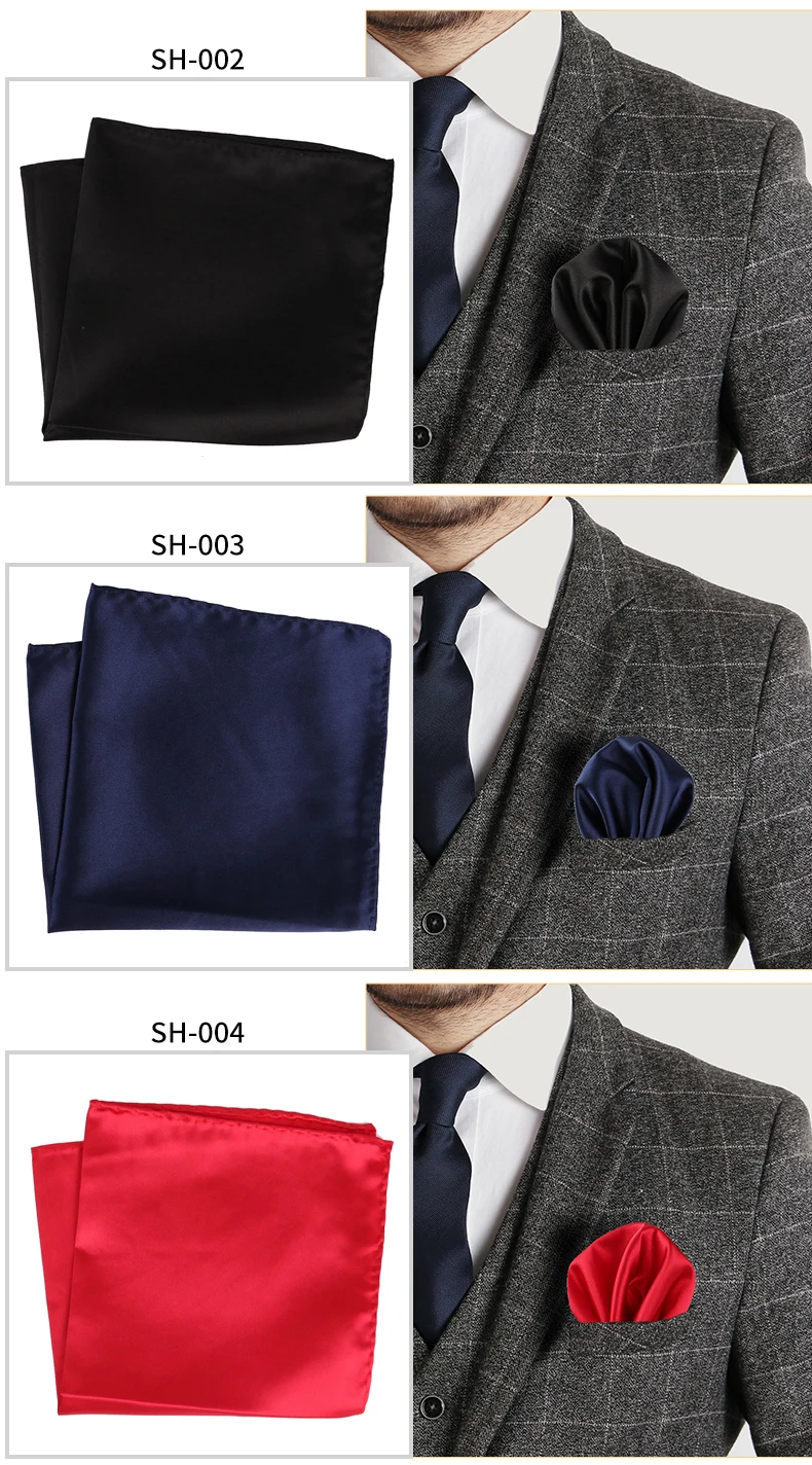 Tailor Smith 30x30cm Solid Colors Hankerchief Pocket Squares 31Colors Luxury Mens Silk Touch Soft Hankies Chest Towel