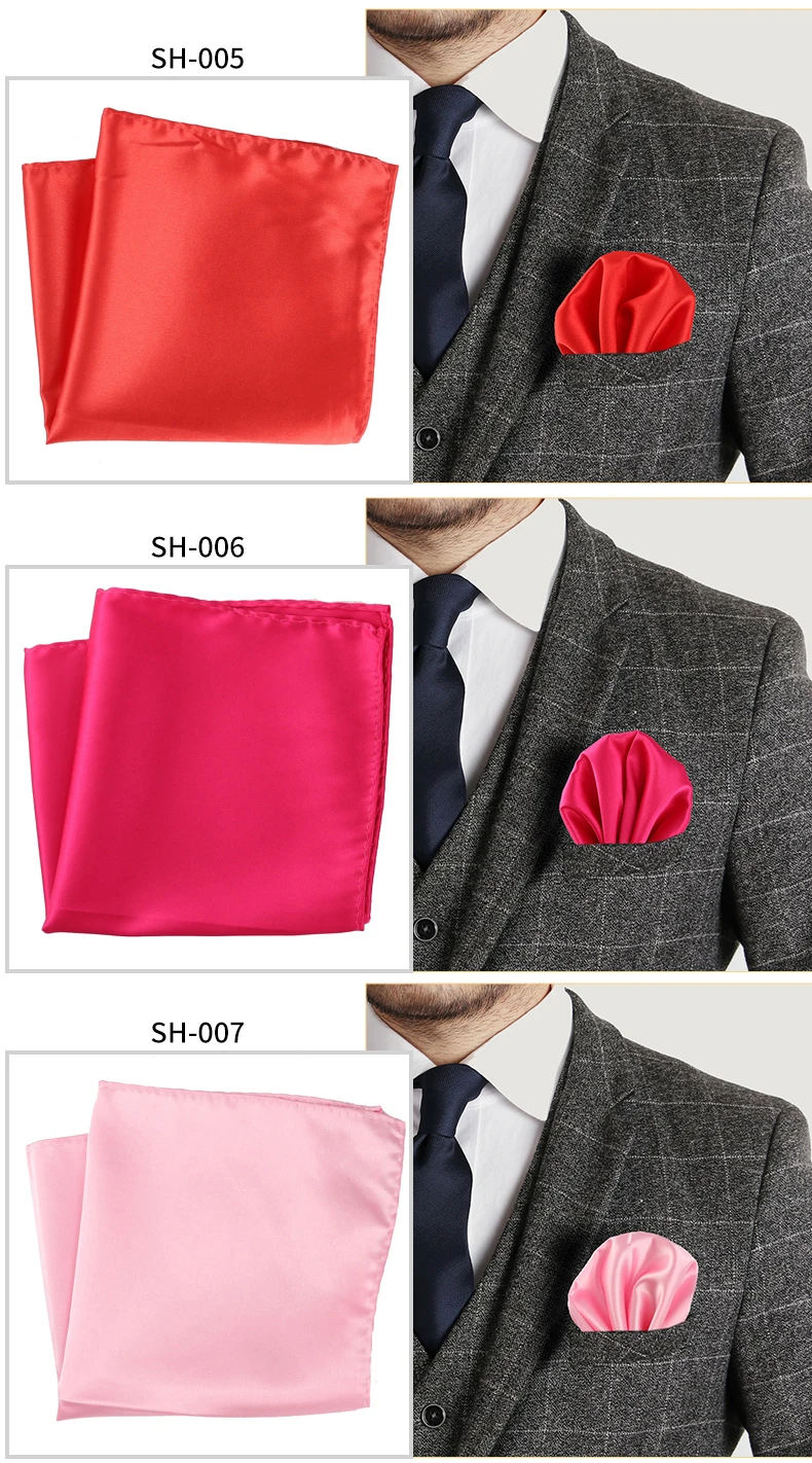 Tailor Smith 30x30cm Solid Colors Hankerchief Pocket Squares 31Colors Luxury Mens Silk Touch Soft Hankies Chest Towel