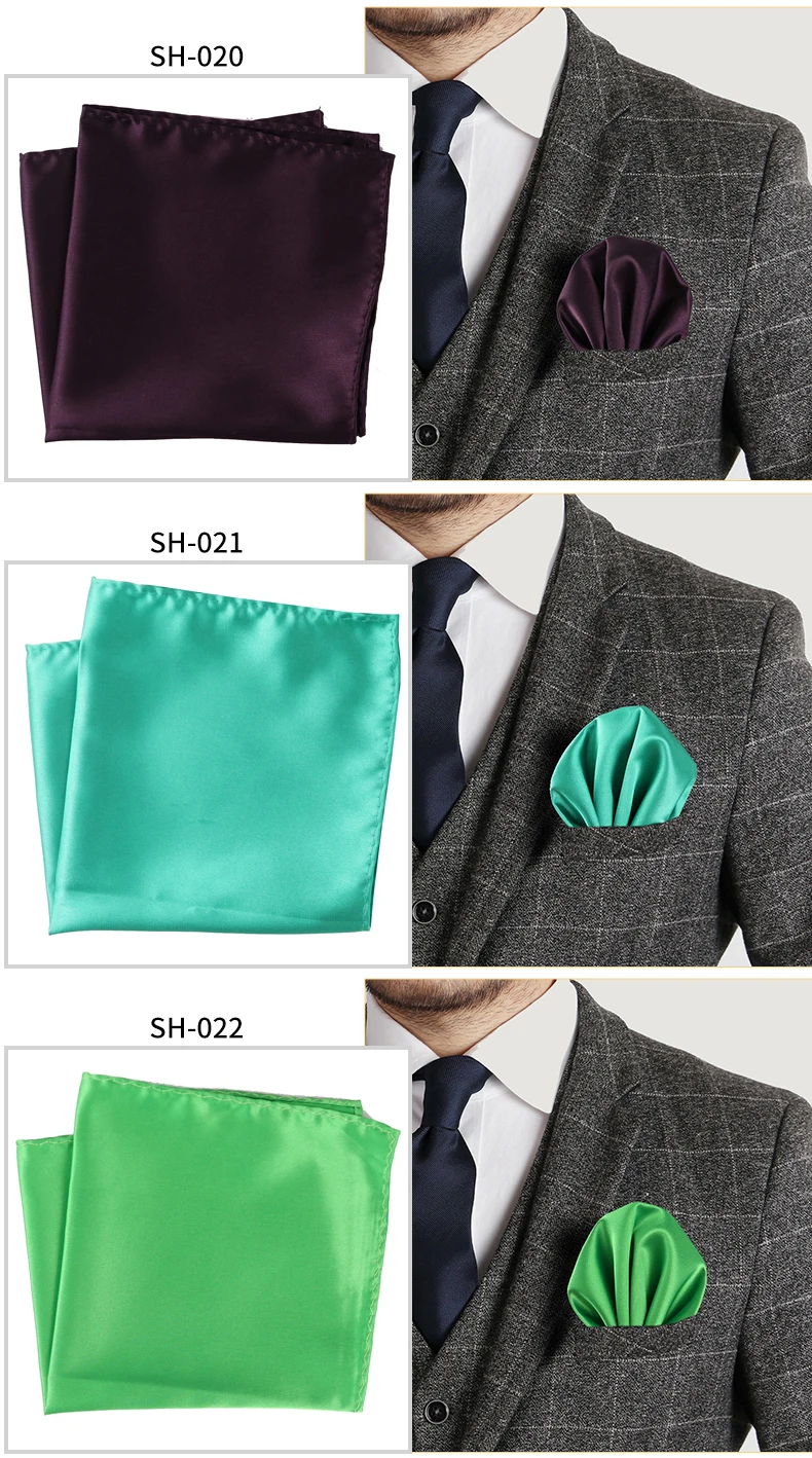 Tailor Smith 30x30cm Solid Colors Hankerchief Pocket Squares 31Colors Luxury Mens Silk Touch Soft Hankies Chest Towel