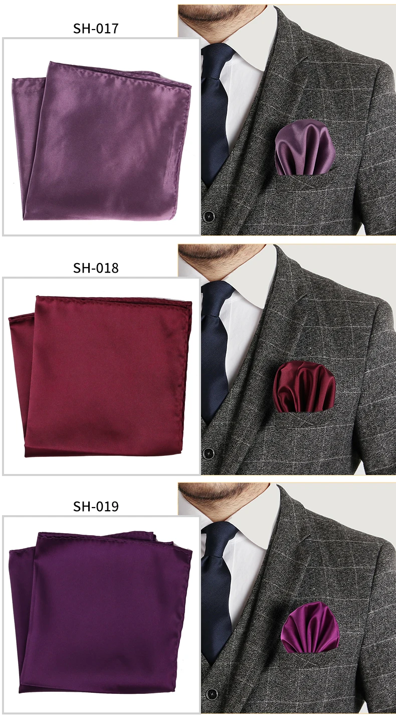 Tailor Smith 30x30cm Solid Colors Hankerchief Pocket Squares 31Colors Luxury Mens Silk Touch Soft Hankies Chest Towel