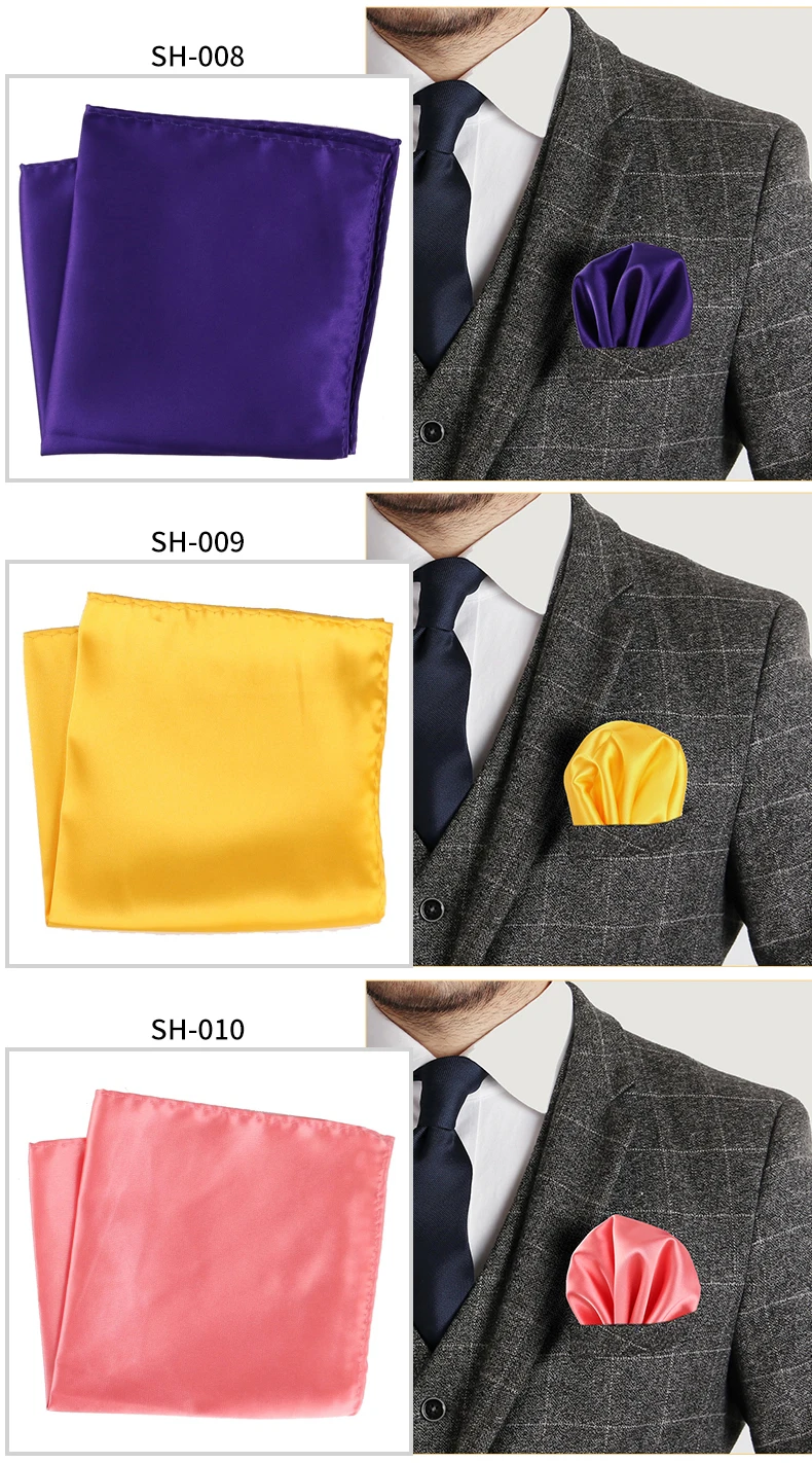 Tailor Smith 30x30cm Solid Colors Hankerchief Pocket Squares 31Colors Luxury Mens Silk Touch Soft Hankies Chest Towel