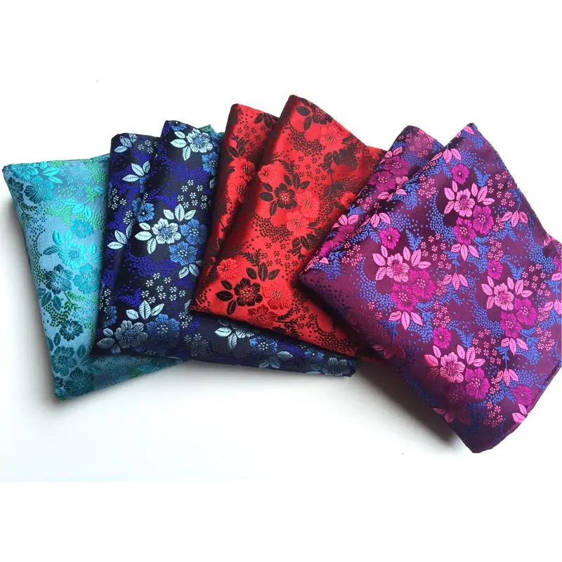 15 Colors Fashion Men's Handkerchief Floral Hankies Hanky Business Flower Pocket Square Chest Towel 25*25CM