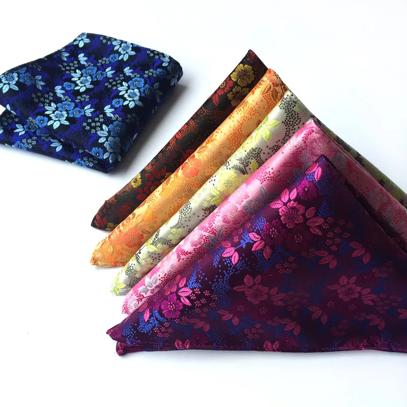 15 Colors Fashion Men's Handkerchief Floral Hankies Hanky Business Flower Pocket Square Chest Towel 25*25CM
