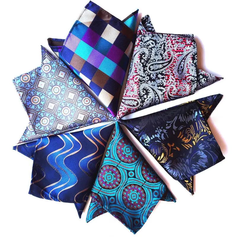 36 Colors Luxury Men's Handkerchief Floral Plaid Stripes Hankies Hanky Business Pocket Square Chest Towel 25*25CM