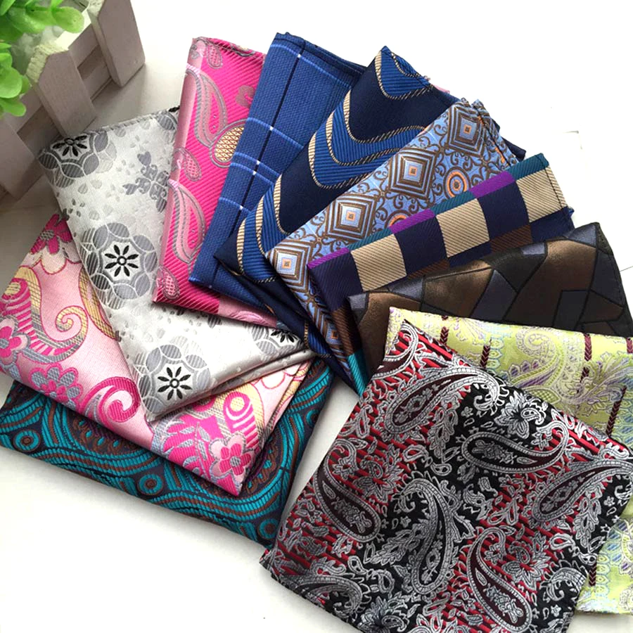 36 Colors Luxury Men's Handkerchief Floral Plaid Stripes Hankies Hanky Business Pocket Square Chest Towel 25*25CM