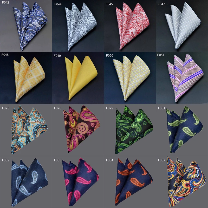 36 Colors Luxury Men's Handkerchief Floral Plaid Stripes Hankies Hanky Business Pocket Square Chest Towel 25*25CM
