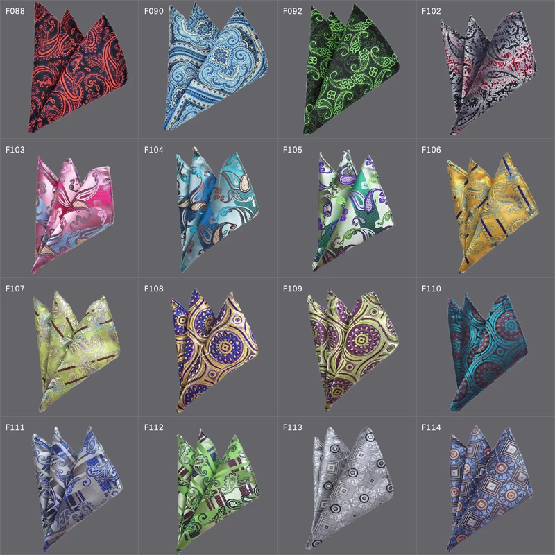 36 Colors Luxury Men's Handkerchief Floral Plaid Stripes Hankies Hanky Business Pocket Square Chest Towel 25*25CM
