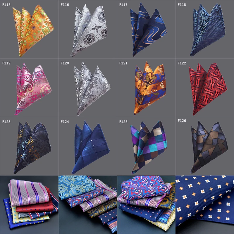 36 Colors Luxury Men's Handkerchief Floral Plaid Stripes Hankies Hanky Business Pocket Square Chest Towel 25*25CM