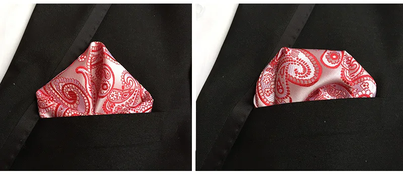 25*25cm Men's Business Suits Pocket Square Handkerchiefs for Wedding Fashion Paisley Dot Hankies Mens Chest Towel Gift