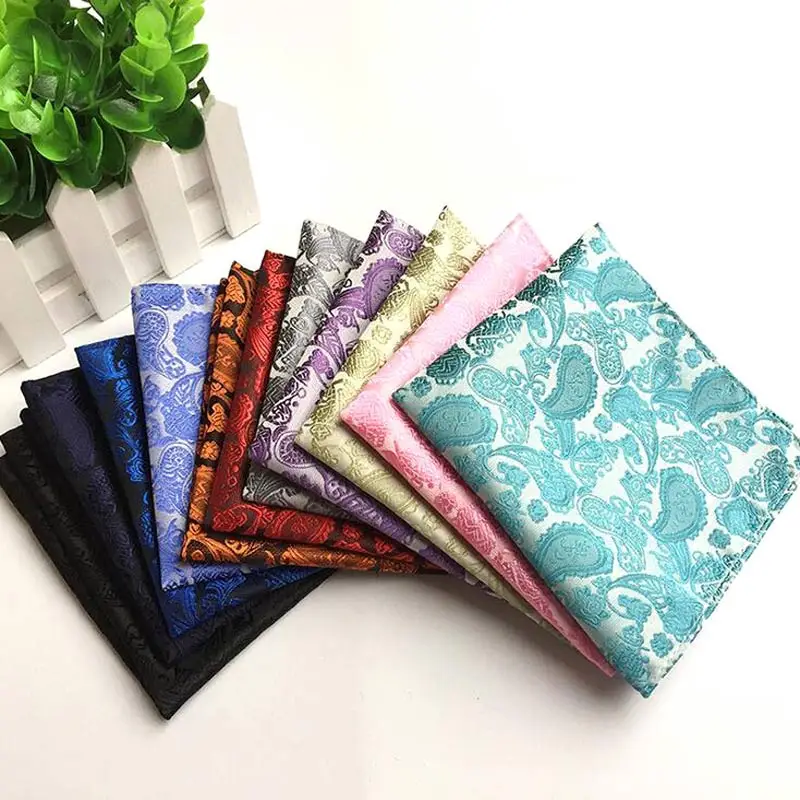 25*25cm Men's Business Suits Pocket Square Handkerchiefs for Wedding Fashion Paisley Dot Hankies Mens Chest Towel Gift