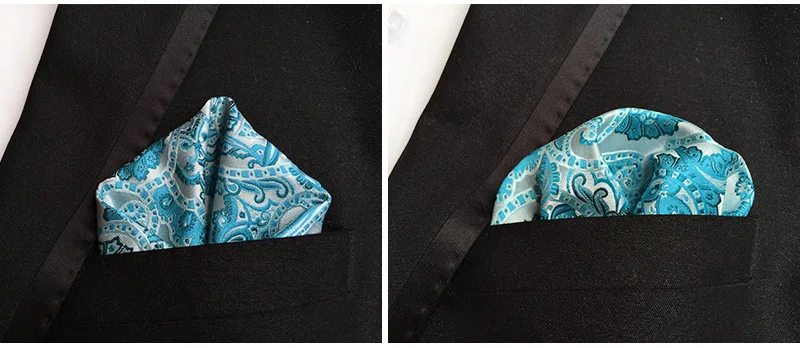 25*25cm Men's Business Suits Pocket Square Handkerchiefs for Wedding Fashion Paisley Dot Hankies Mens Chest Towel Gift