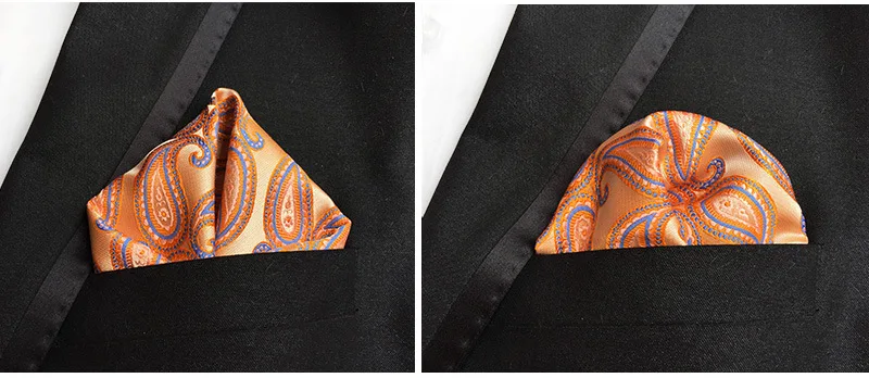 25*25cm Men's Business Suits Pocket Square Handkerchiefs for Wedding Fashion Paisley Dot Hankies Mens Chest Towel Gift
