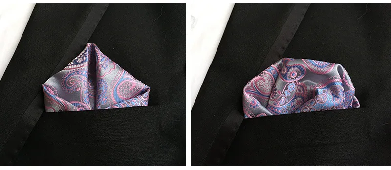 25*25cm Men's Business Suits Pocket Square Handkerchiefs for Wedding Fashion Paisley Dot Hankies Mens Chest Towel Gift